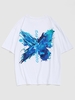 ZAFUL T-shirt à Imprimé Lettre et Peinture Eclabousée Xxl Blanc