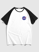 ZAFUL T-shirt à Imprimé Lettre Graphique à Manches Raglan Xxl Blanc