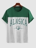 ZAFUL T-shirt à Imprimé Lettre Graphique en Couleur Unie L Vert profond