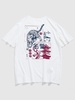 ZAFUL T-shirt à Imprimé Lettre Graphique Plante Tropicale Collage S Blanc
