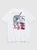 ZAFUL T-shirt à Imprimé Lettre Graphique Plante Tropicale Collage Xl Blanc