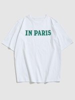 ZAFUL T-shirt à Imprimé Lettre IN PARIS S Blanc