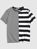 ZAFUL T-shirt à Imprimé Rayure Monochrome Xl Noir