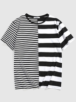 ZAFUL T-shirt à Imprimé Rayure Monochrome Xl Noir