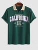 ZAFUL T-shirt à Lettre CALIFORNIA à Manche Courte à Col Polo Xl Vert profond