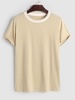 ZAFUL T-shirt à Manches Courtes à Col Côtelé Xxl Café lumière