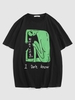ZAFUL T-shirt Amusant à Imprimé Lettre Esthétique Y2K Xxl Noir
