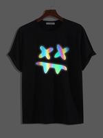 ZAFUL T-shirt Amusant à Imprimé Lumineux Dessin Animé Streetwear Esthétique Y2K S Noir