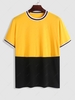 ZAFUL T-shirt Bicolore en Blocs de Couleurs à Manches Courtes L Jaune