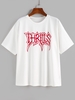ZAFUL T-shirt Camouflage Graphique à Goutte Epaule M Blanc