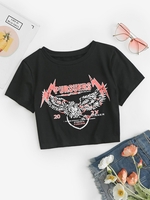 ZAFUL T-shirt Cool Lettre Graphique M Noir