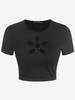 ZAFUL T-shirt Court Anneau en O Découpé L Noir