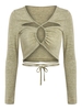 ZAFUL T-shirt Court avec Découpe Irrégulière Croisée Xl Vert clair