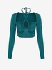 ZAFUL T-shirt Court Croisé à Lacets à Col Halter S Vert profond
