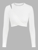 ZAFUL T-shirt Court Côtelé Croisé Découpé S Blanc