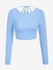 ZAFUL T-shirt Court Côtelé sans Dos Xl Bleu clair