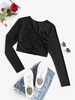 ZAFUL T-shirt Court Découpé Au Dos à Cordon S Noir