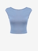 ZAFUL T-shirt Court sans Dos à Mancherons L Bleu clair