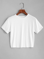 ZAFUL T-shirt Court Simple L Blanc