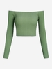 ZAFUL T-shirt Court Texturé à Epaule Dénudée S Vert
