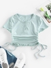 ZAFUL T-shirt Côtelé à Ourlet en Laitue S Vert clair