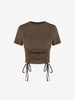 ZAFUL T-shirt Côtelé Sanglé M Café profond