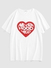 ZAFUL T-shirt Cœur Graphique Slogan à Manches Courtes Xxl Blanc
