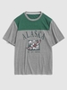 ZAFUL T-shirt Décontracté à Imprimé Aigle et Lettre L Gris clair