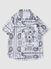 ZAFUL T-shirt Décontracté à Imprimé Cachemire à Manches Courtes Xl Blanc
