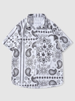 ZAFUL T-shirt Décontracté à Imprimé Cachemire à Manches Courtes Xl Blanc