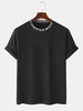 ZAFUL T-shirt Décontracté à Imprimé Lettre à Col Côtelé Streetwear Xl Noir