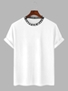 ZAFUL T-shirt Décontracté à Imprimé Lettre à Col Côtelé Streetwear Xxl Blanc