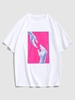 ZAFUL T-shirt Décontracté Graphique à Imprimé Main 2xl Blanc
