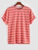 ZAFUL T-shirt Décontracté Motif de Rayure Colorée Xxl Rose clair