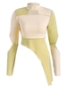 ZAFUL T-shirt Découpé Jointif Cousu pour Bébé M Jaune clair