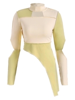 ZAFUL T-shirt Découpé Jointif Cousu pour Bébé M Jaune clair