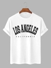 ZAFUL T-shirt de Base à Imprimé Lettre LOS ANGELES S Blanc