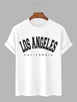 ZAFUL T-shirt de Base à Imprimé Lettre LOS ANGELES S Blanc