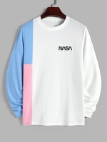 ZAFUL T-shirt de Base en Couleur Jointive à Manches Longues S Blanc