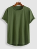 ZAFUL T-shirt de Base en Couleur Unie à Manches Courtes à Ourlet Asymétrique M Vert clair