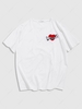 ZAFUL T-shirt de Base Lettre et Cœur Flèche Brodés Xl Blanc