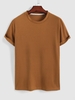 ZAFUL T-shirt de Base Texturé à Manches Courtes Xl Café