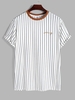 ZAFUL T-shirt de Lettre Bordée Rayée Xxl Blanc