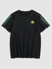 ZAFUL T-shirt Dragon Brodé à Manches Courtes L Noir