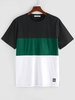 ZAFUL T-shirt en Blocs de Couleurs à Col Rond S Vert profond