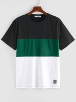 ZAFUL T-shirt en Blocs de Couleurs à Col Rond S Vert profond