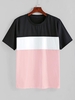ZAFUL T-shirt en Couleur Jointive à Manches Courtes 2xl Rose cochon