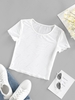 ZAFUL T-shirt en Maille Transparente à Ourlet en Laitue S Blanc