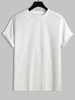 ZAFUL T-shirt en Tissu Éponge en Jacquard à Manches Courtes M Blanc