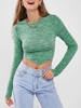 ZAFUL T-shirt en Tricot Ouvert Au Dos à Ourlet Pointu à Cordon Xl Vert clair